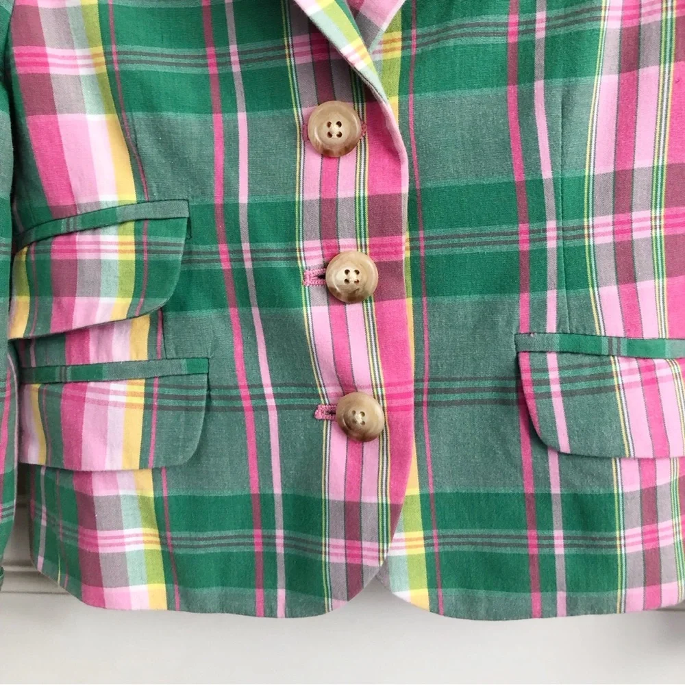 Ralph Lauren | Pink & Green Plaid Blazer Girls 2T